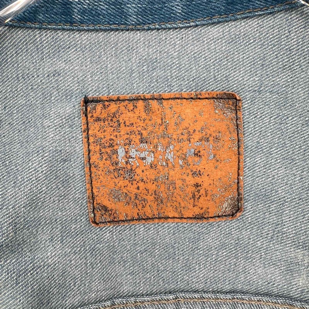 Isko Jacket Men Medium Blue Denim Engineered Finishes Zip Pockets - Picture 8 of 11